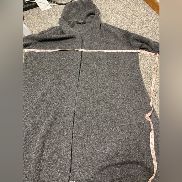 Max Mara Made in Italy Dark Gray Hooded Long Wool Cashmere Cardigan S Designer - Picture 6 of 7